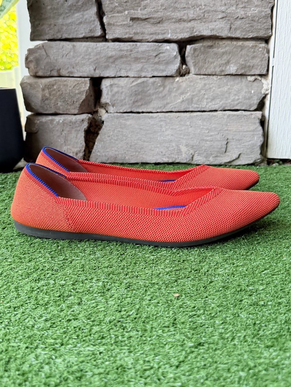 Rothy's The Point Flats Vibrant Orange Women’s Shoes - Picture 4 of 9